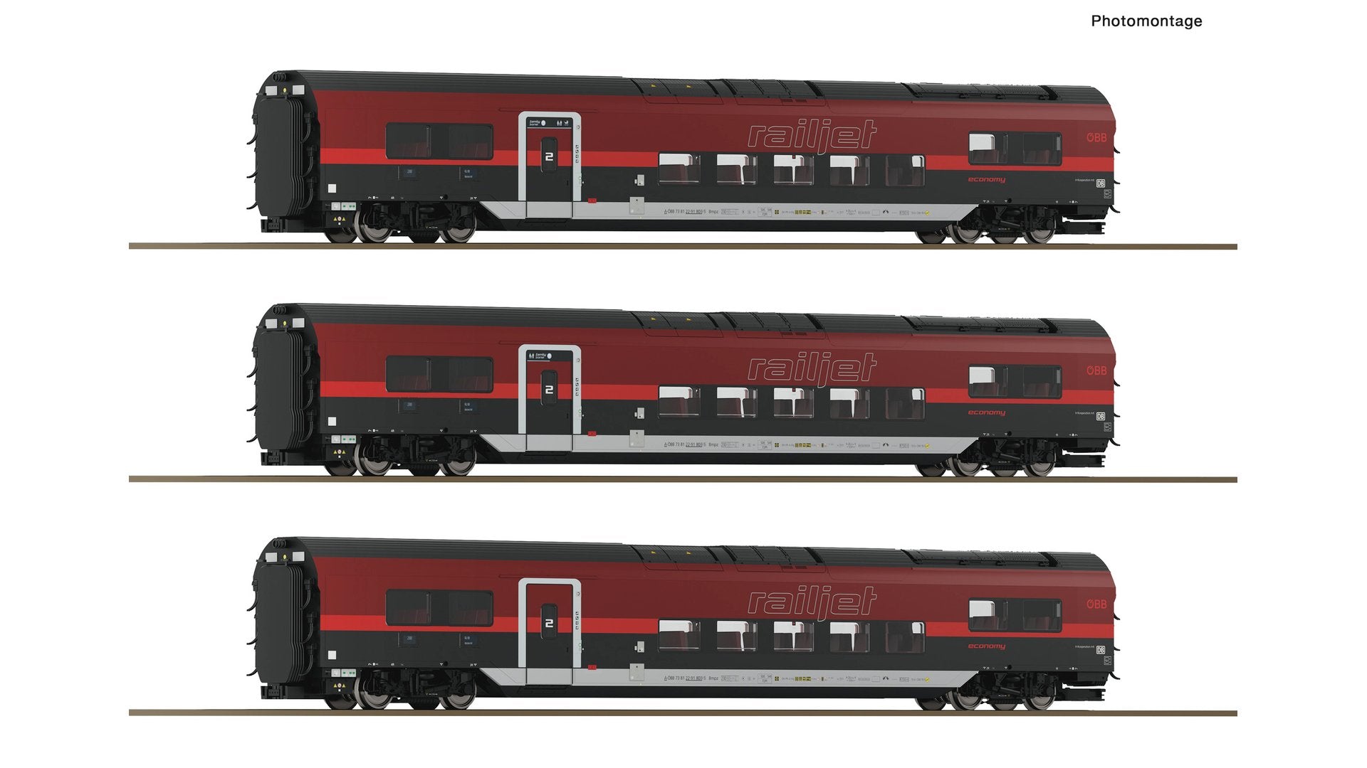 Roco R6210179 3 piece set (2): Railjet 2, ÖBB