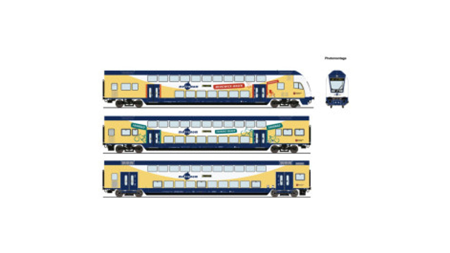 Roco 6220105 3 Piece Set Double-Decker Coaches Metronom AC