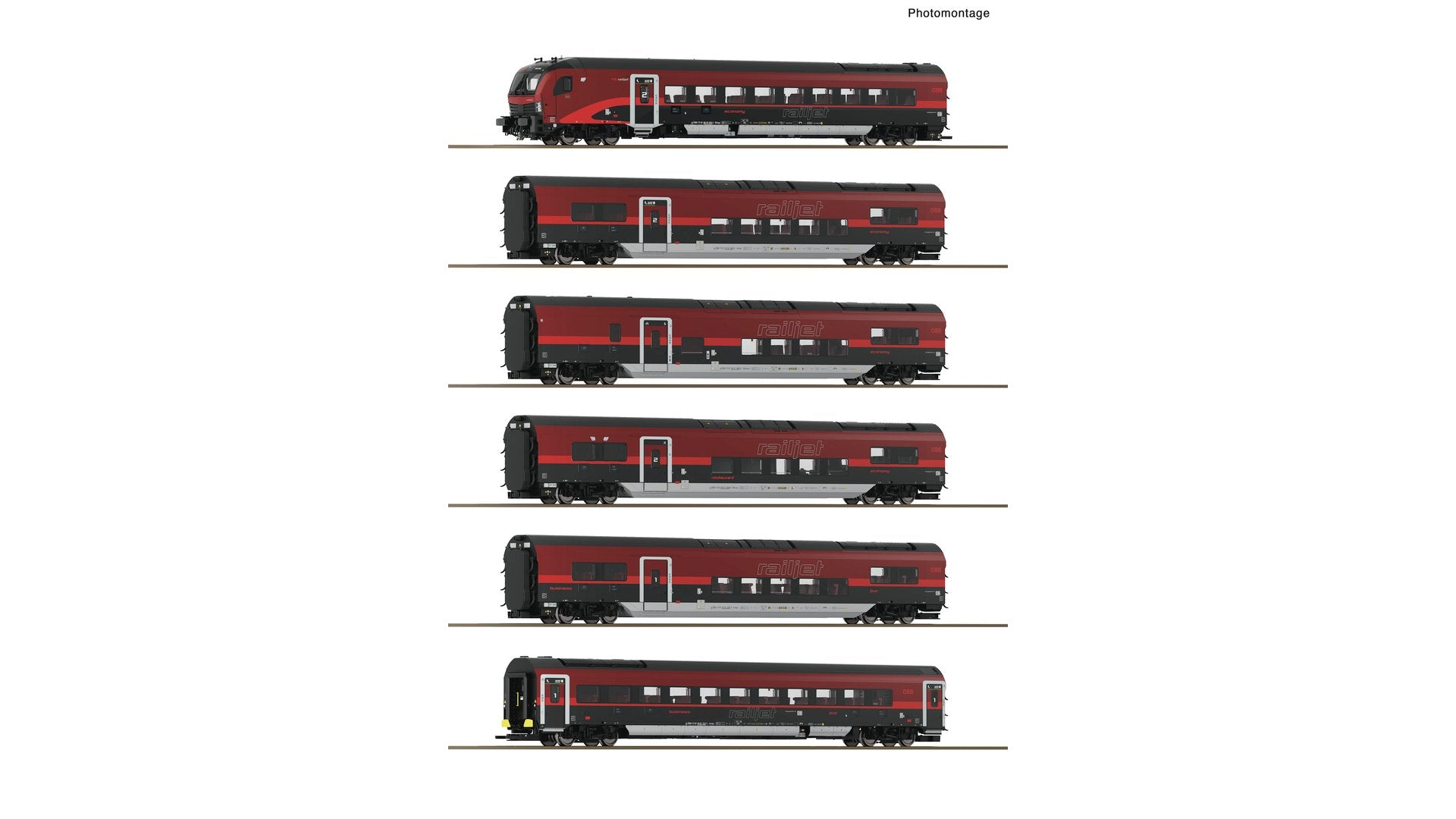 Roco 5510002 8-piece set 100 Years OBB Railjet – Micro Macro Mundo