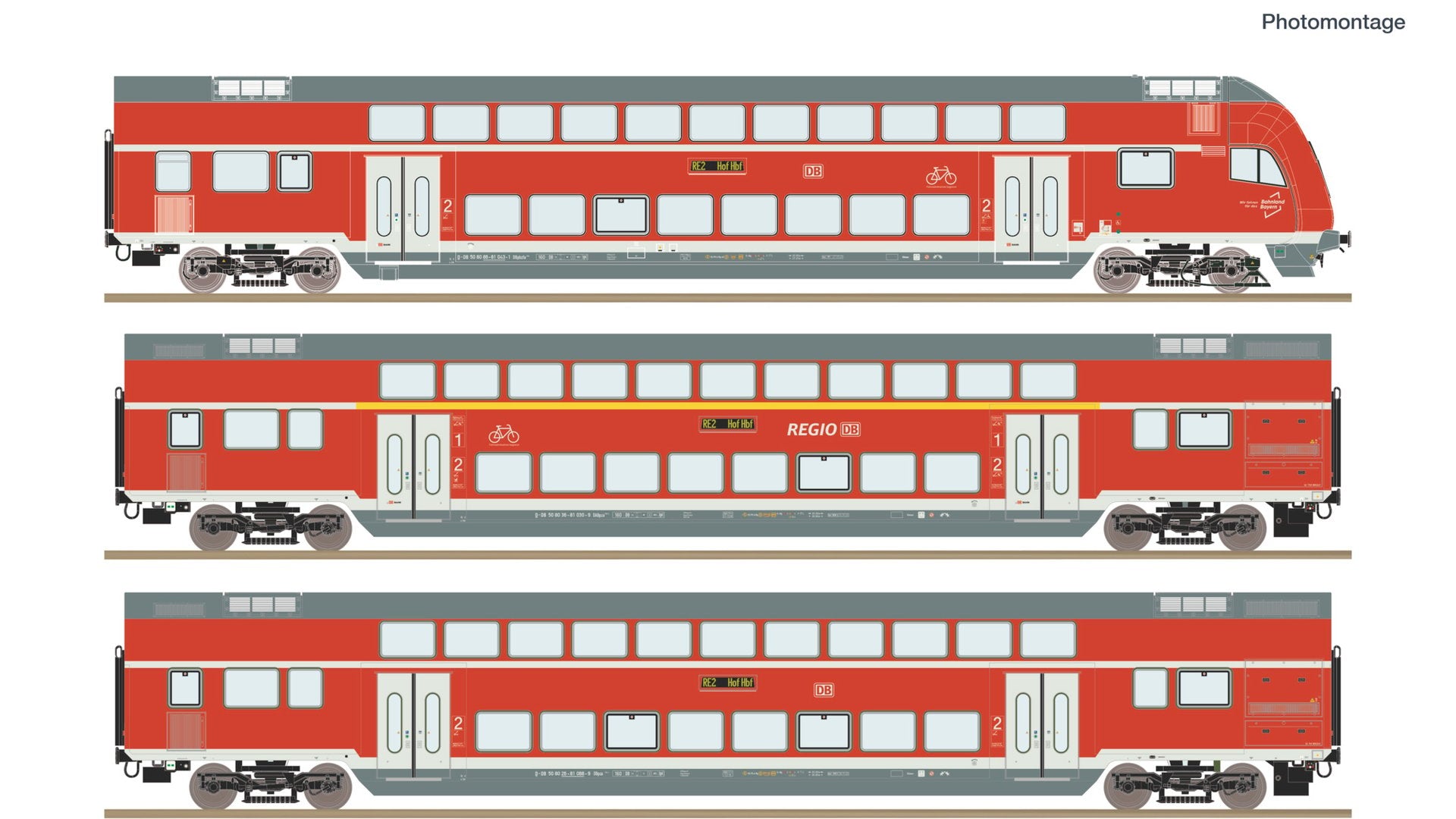 Roco R6220248 3 piece set: Double-deck coaches, DB AG