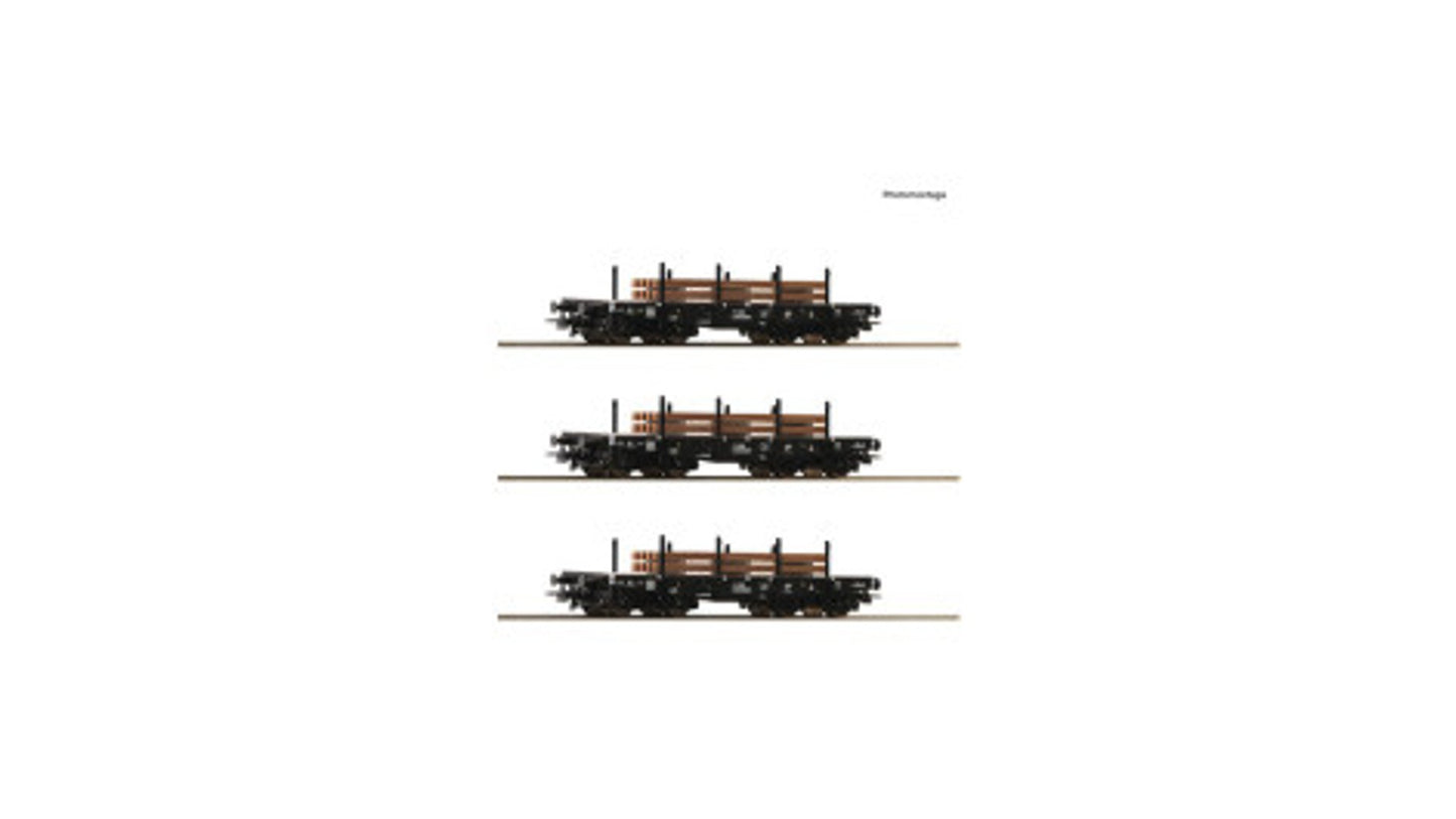 Roco 6600016 3 Piece Set Heavy-Duty Wagon NS