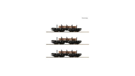 Roco 6600016 3 Piece Set Heavy-Duty Wagon NS