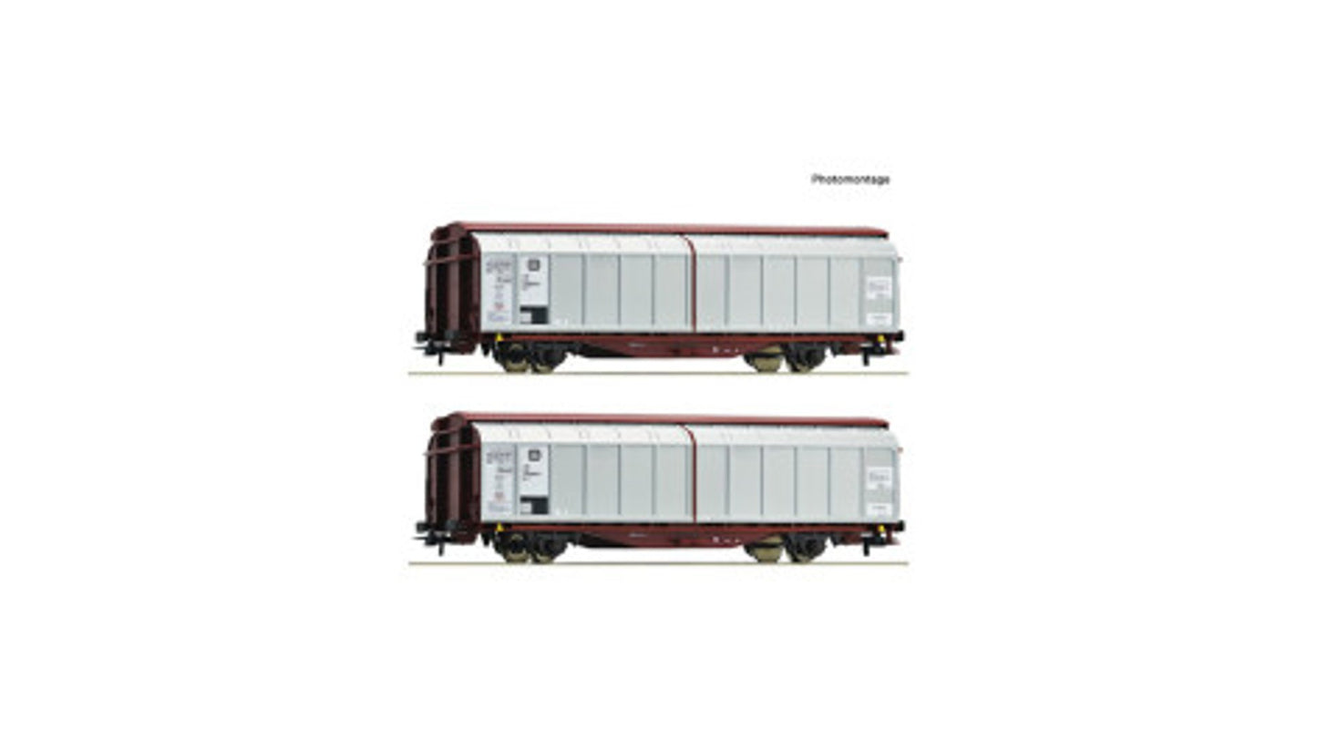 Roco 6600111 2 Piece Set Sliding Wall Wagons DB DC