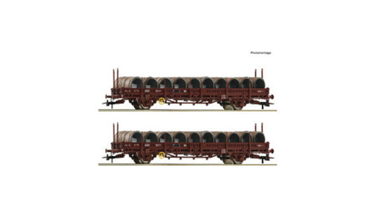 Roco 6600119 2 Piece Set Swivel Stake Wagons SNCF DC
