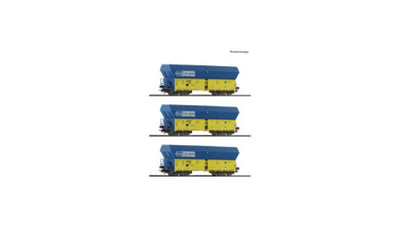Roco 6600136 3 Piece Set Self Unloading Hopper Wagons PKP DC