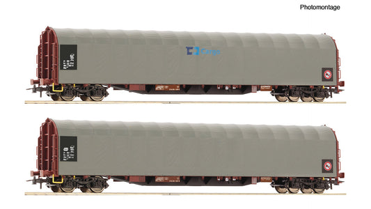 Roco R6600159 2 piece set: Sliding tarpaulin wagons, CD