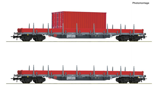 Roco R6600201 2 piece set: Stanchion wagons, DB AG