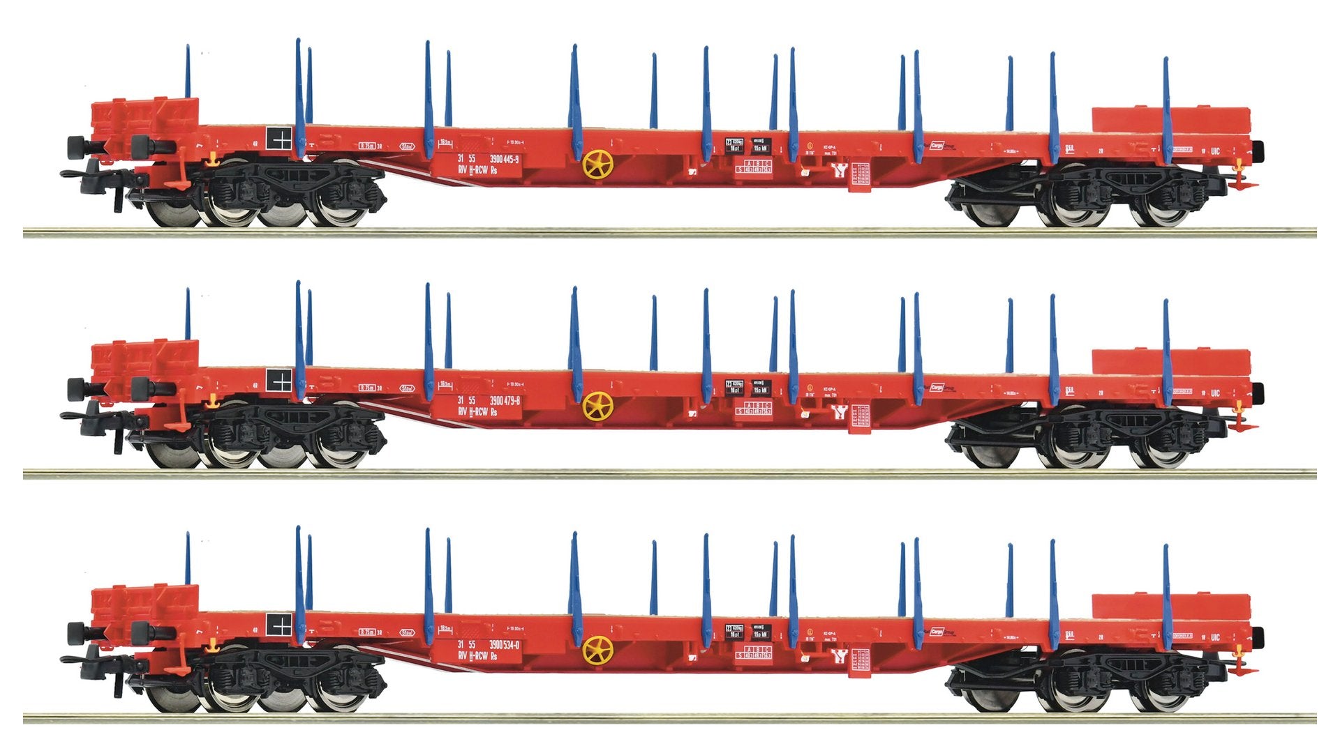 Roco R6600219 3 piece set: Stanchion wagons, RCW