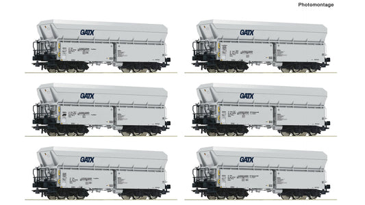 Roco R6600220 6 piece set: Self-unloading hopper wagons, GATX