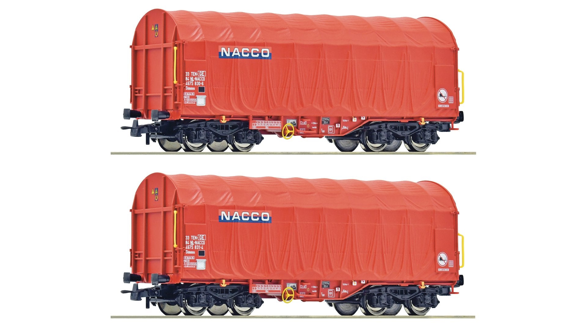 Roco R6600226 2 piece set: Sliding tarpaulin wagons, NACCO