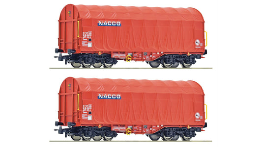 Roco R6600226 2 piece set: Sliding tarpaulin wagons, NACCO