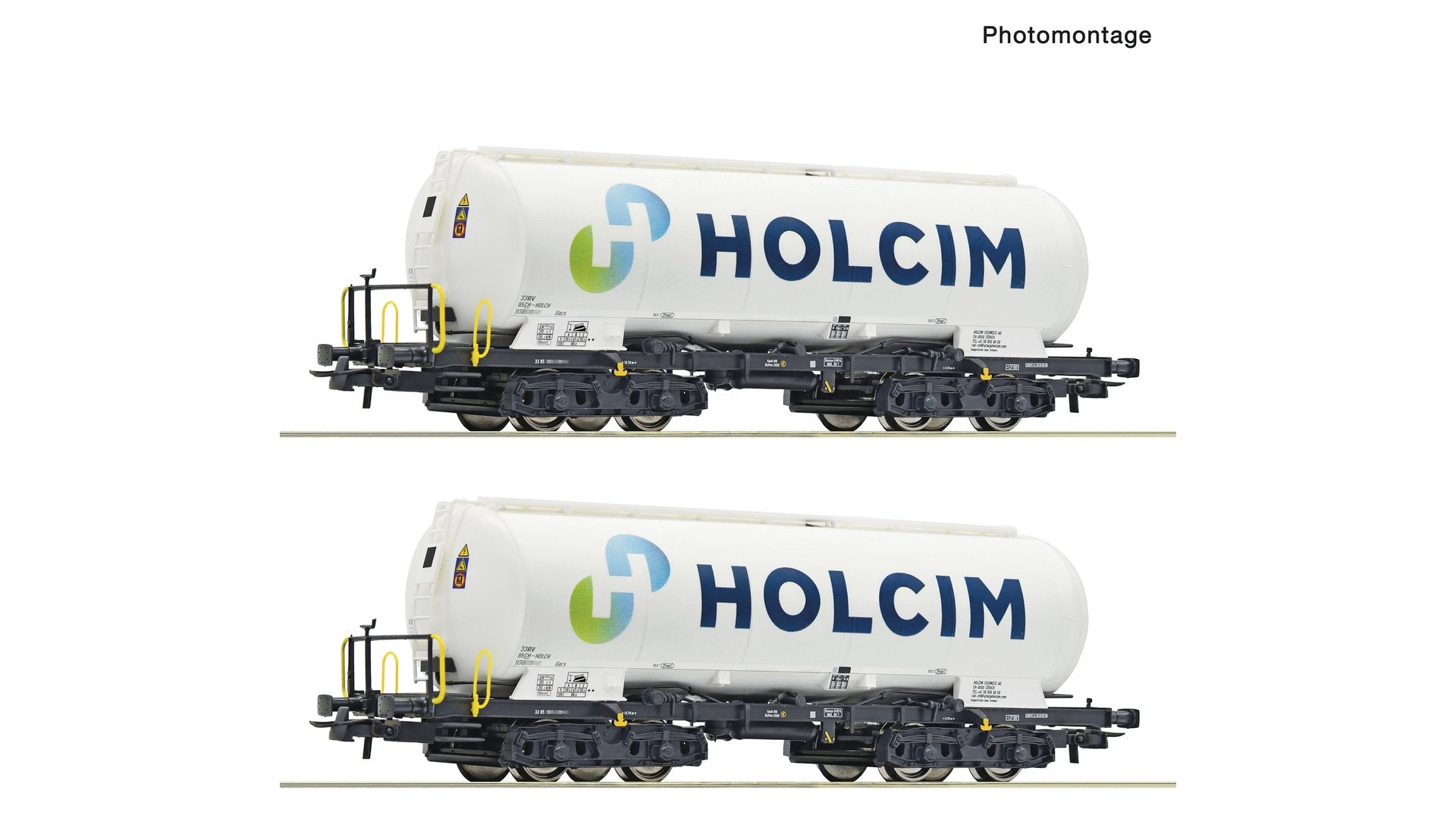 Roco R6600233 2 piece set: Silo wagons, Holcim
