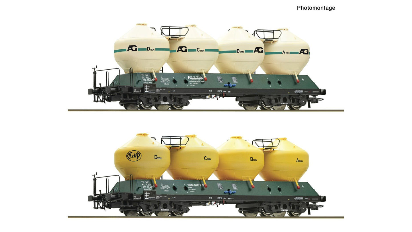 Roco R6600236 2 piece set: Silo wagons, CSD