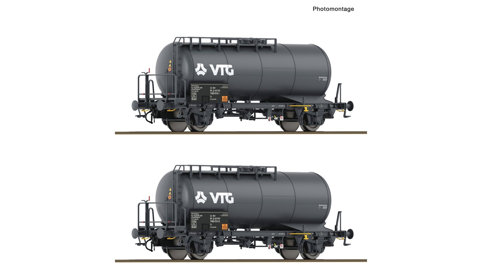 Roco R6600246 2 piece set of "VTG" tank wagons, GATX
