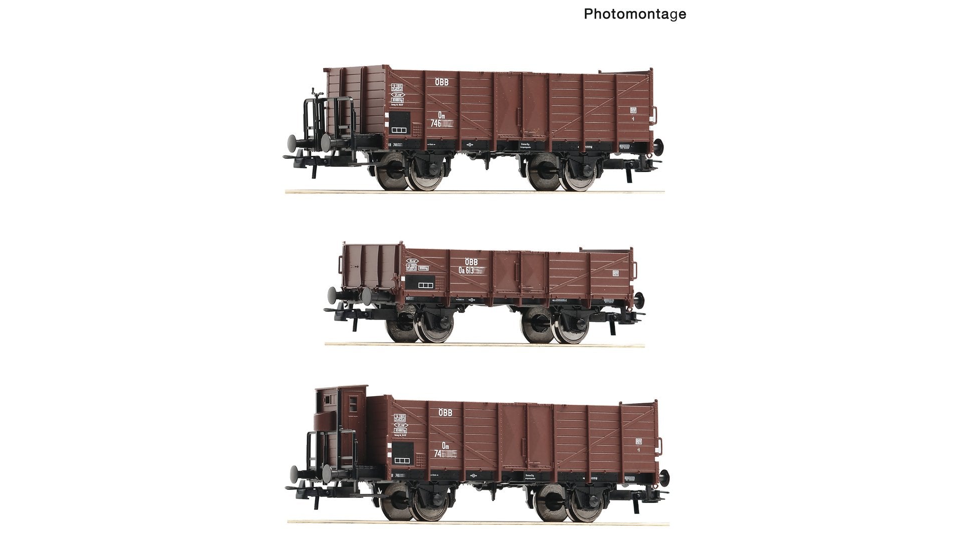 Roco R6600250 3 piece set: Open goods wagons, ÖBB