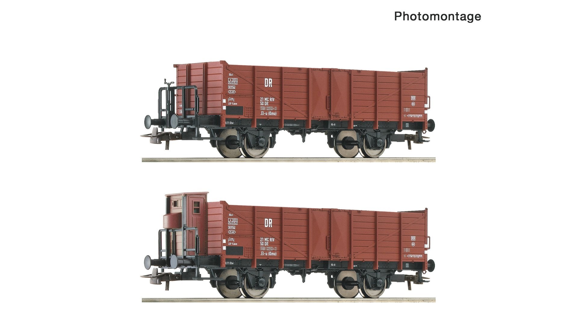 Roco R6600253 2 piece set: Open goods wagons, DR