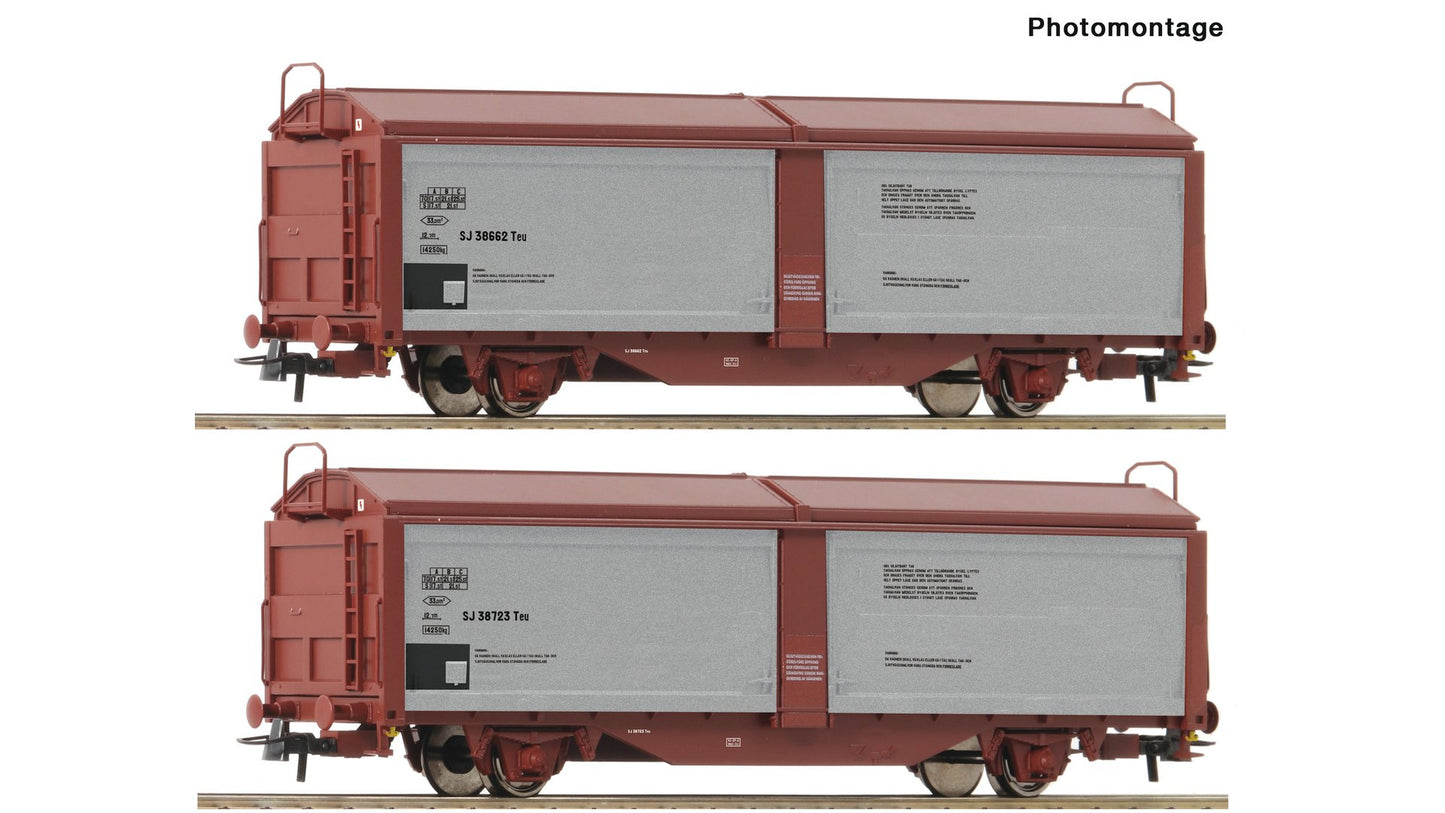 Roco R6600257 2 piece set: Sliding roof/sliding wall wagon, SJ