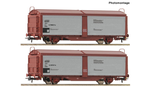 Roco R6600257 2 piece set: Sliding roof/sliding wall wagon, SJ