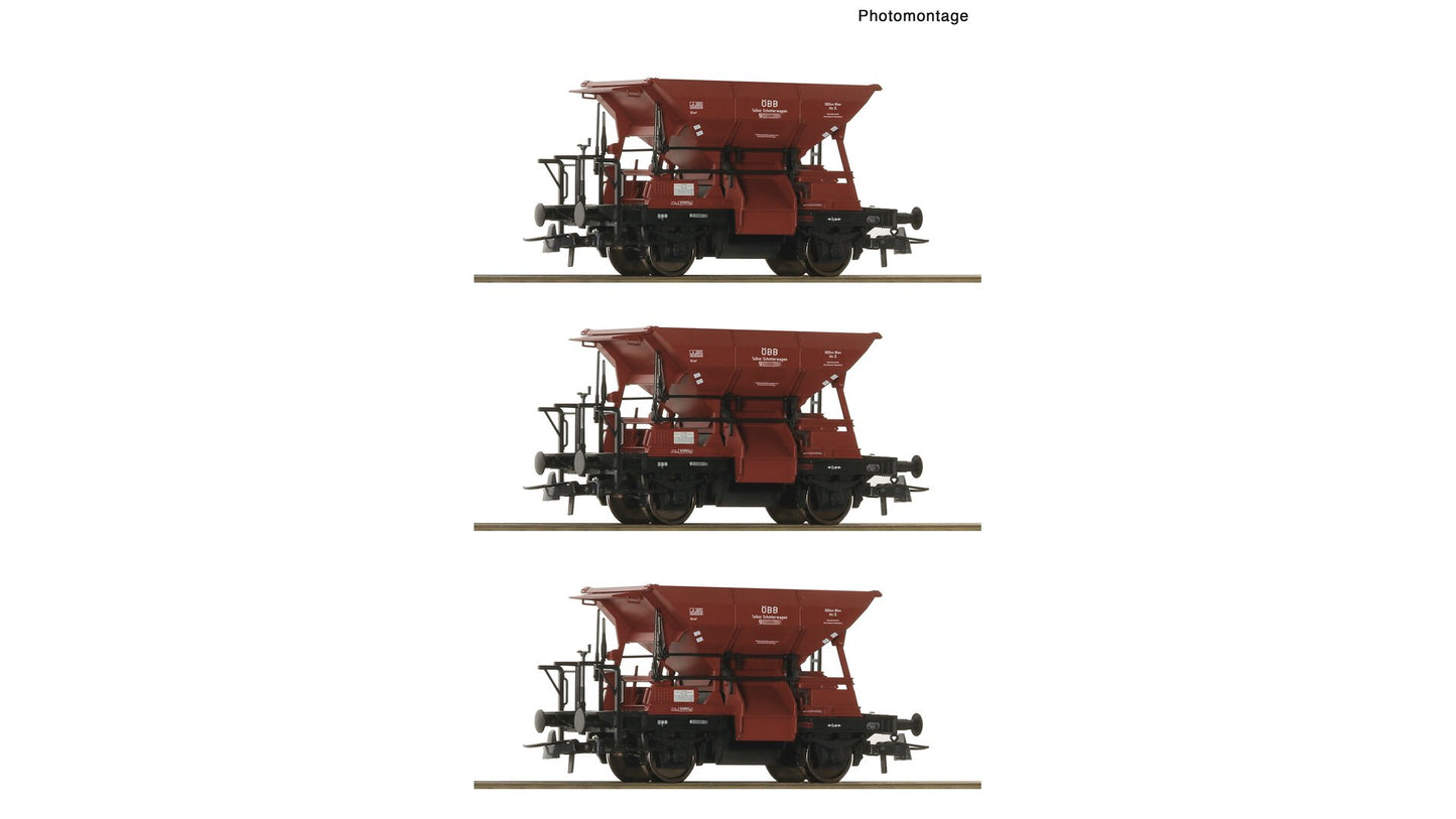 Roco R6600283 3 piece set: Talbot ballast wagon, ÖBB