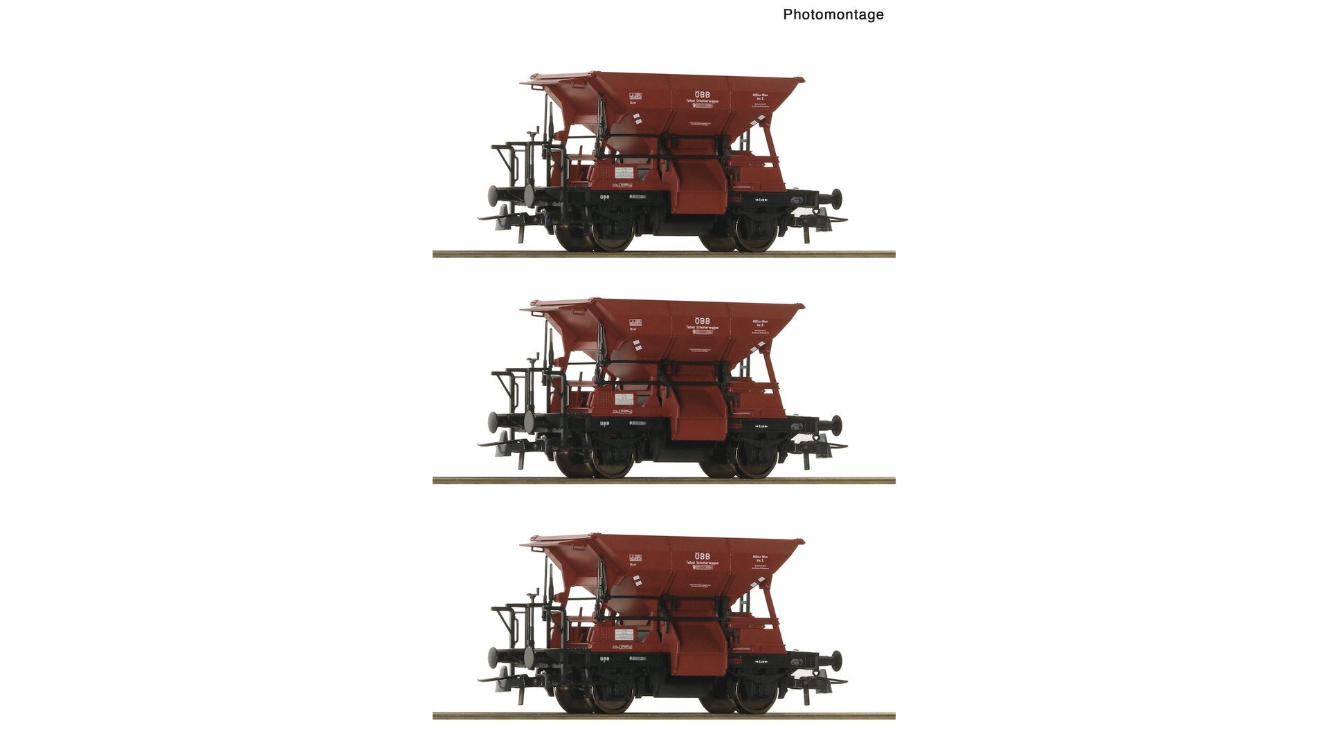 Roco R6600283 3 piece set: Talbot ballast wagon, ÖBB