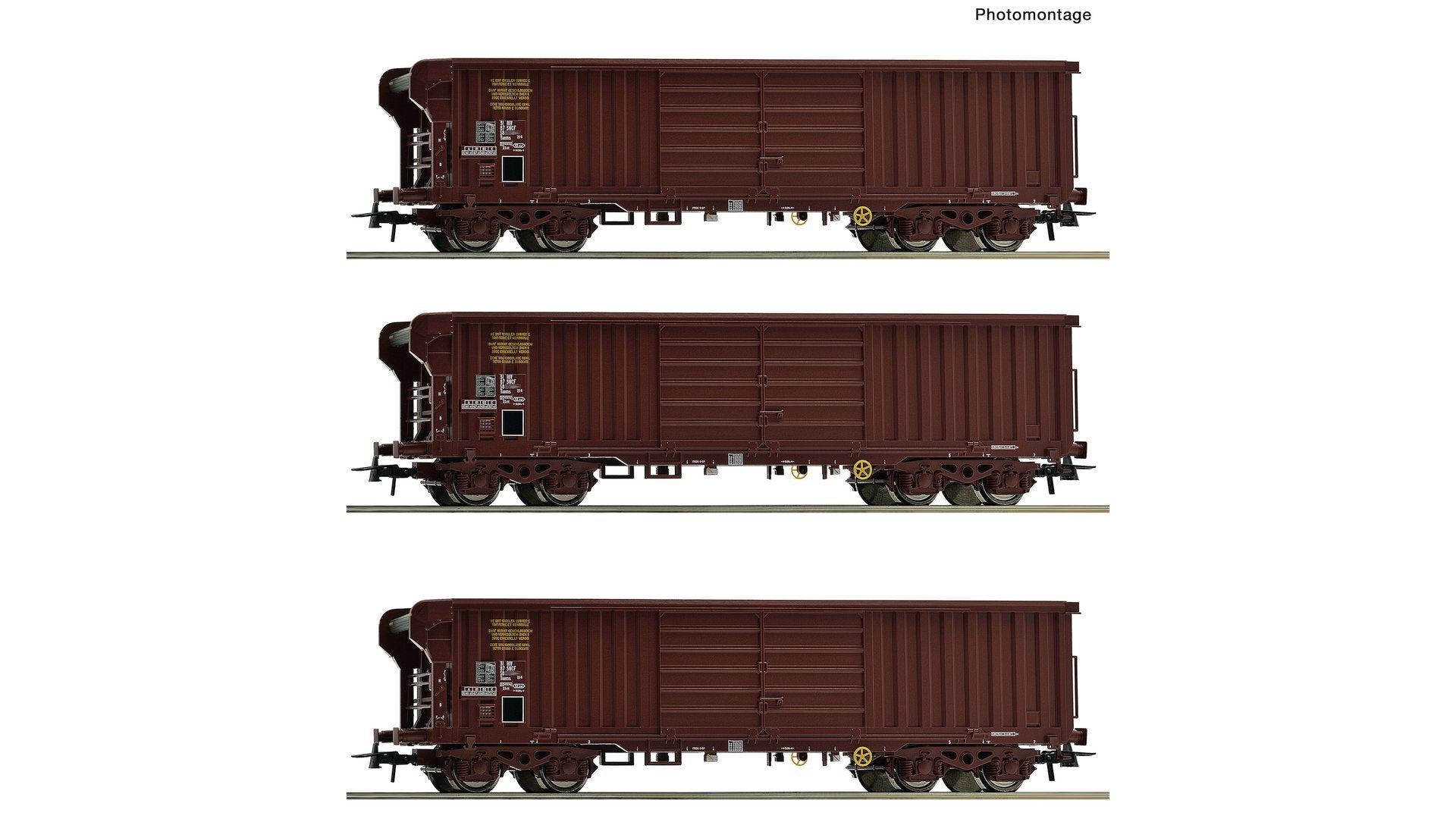 Roco R6600285 3 piece set: Rolling roof wagon, SNCF