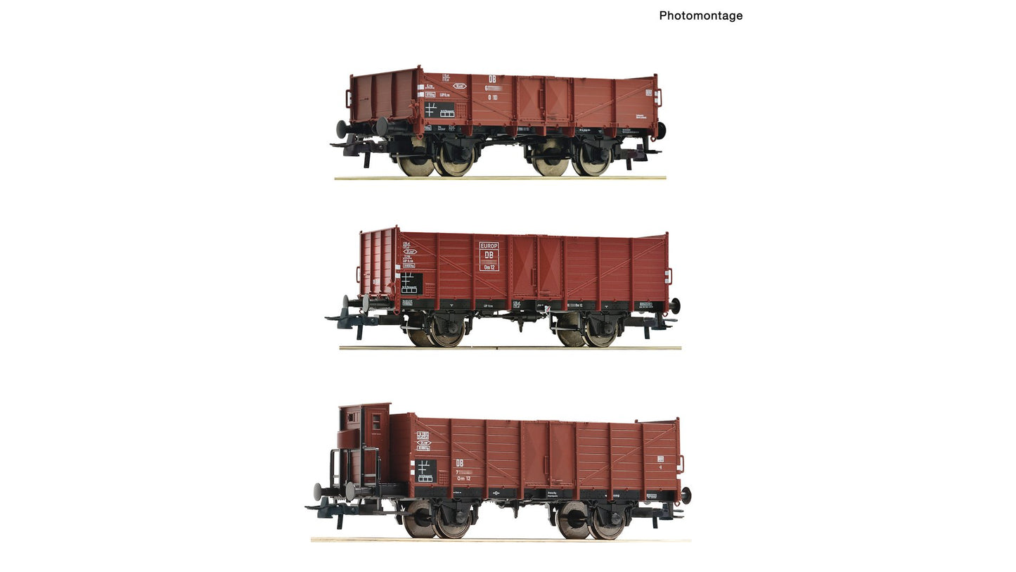 Roco R6600303 3 piece set: Open goods wagons, DB