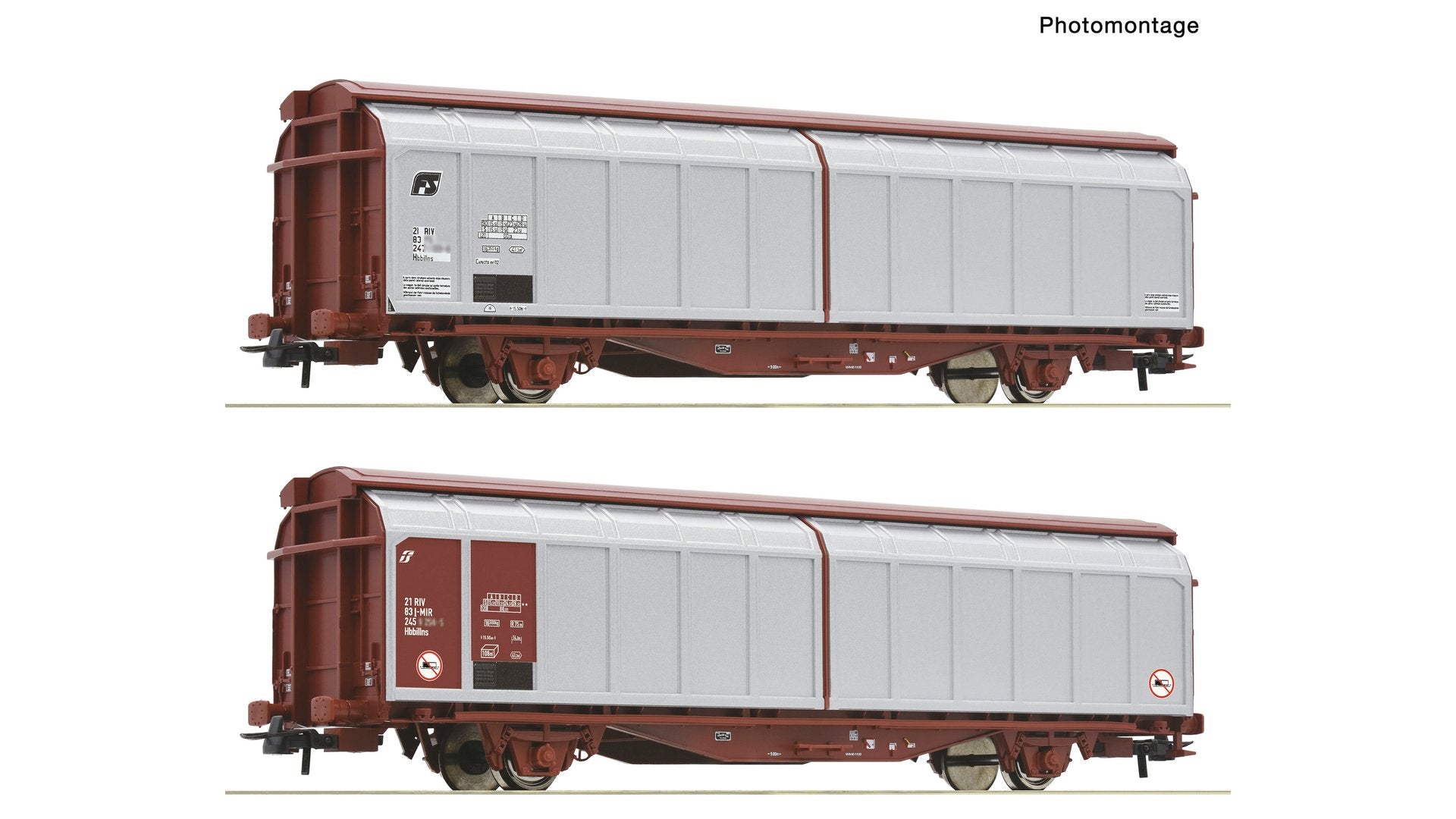 Roco R6600308 2-piece set: Sliding wall wagons, FS