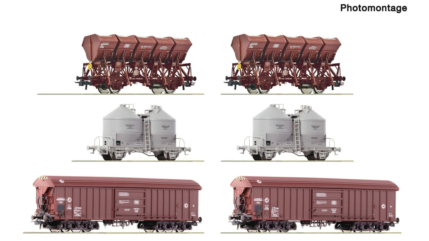 Roco R6600329 6 piece display: open cars, DB