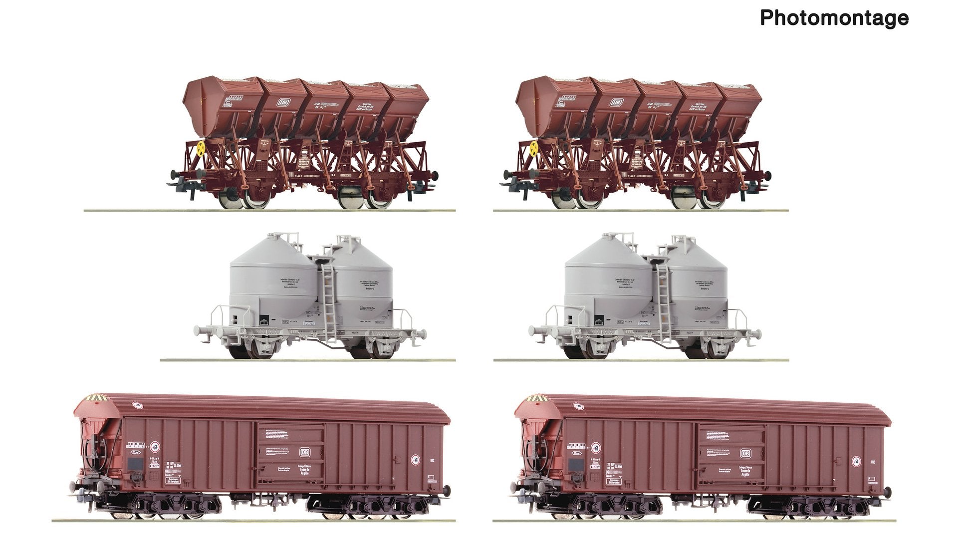 Roco R6600329 6 piece display: open cars, DB