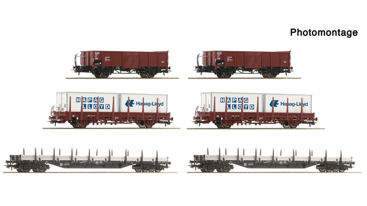 Roco R6600334 6 piece display: goods wagons, DB