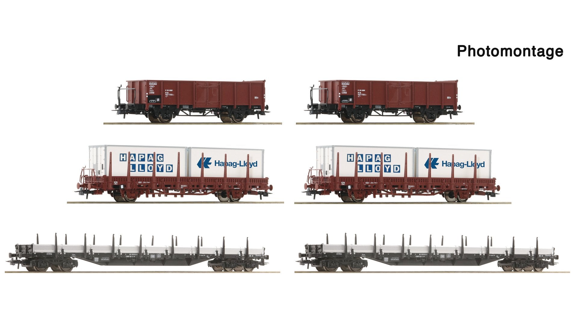 Roco R6600334 6 piece display: goods wagons, DB
