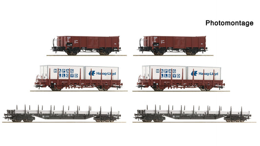 Roco R6600334 6 piece display: goods wagons, DB