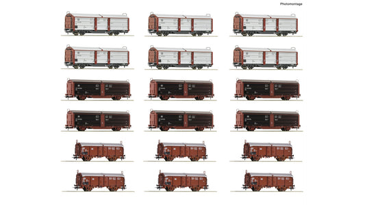 Roco R6600340 18 piece display: wagons, DB