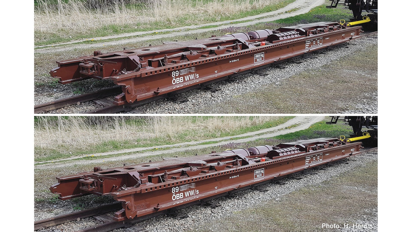 Roco R6640005 2 piece set: narrow gauge transporter wagon, ÖBB