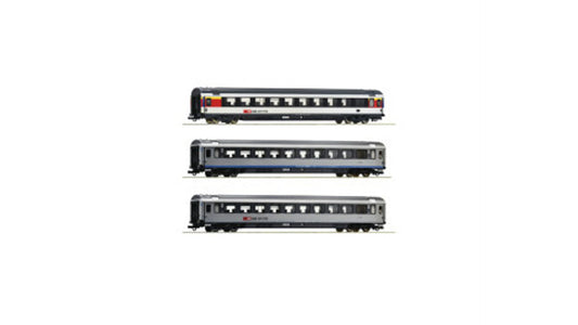 Roco 74022 3 piece set 2 EuroCity coaches EC 7 SBB