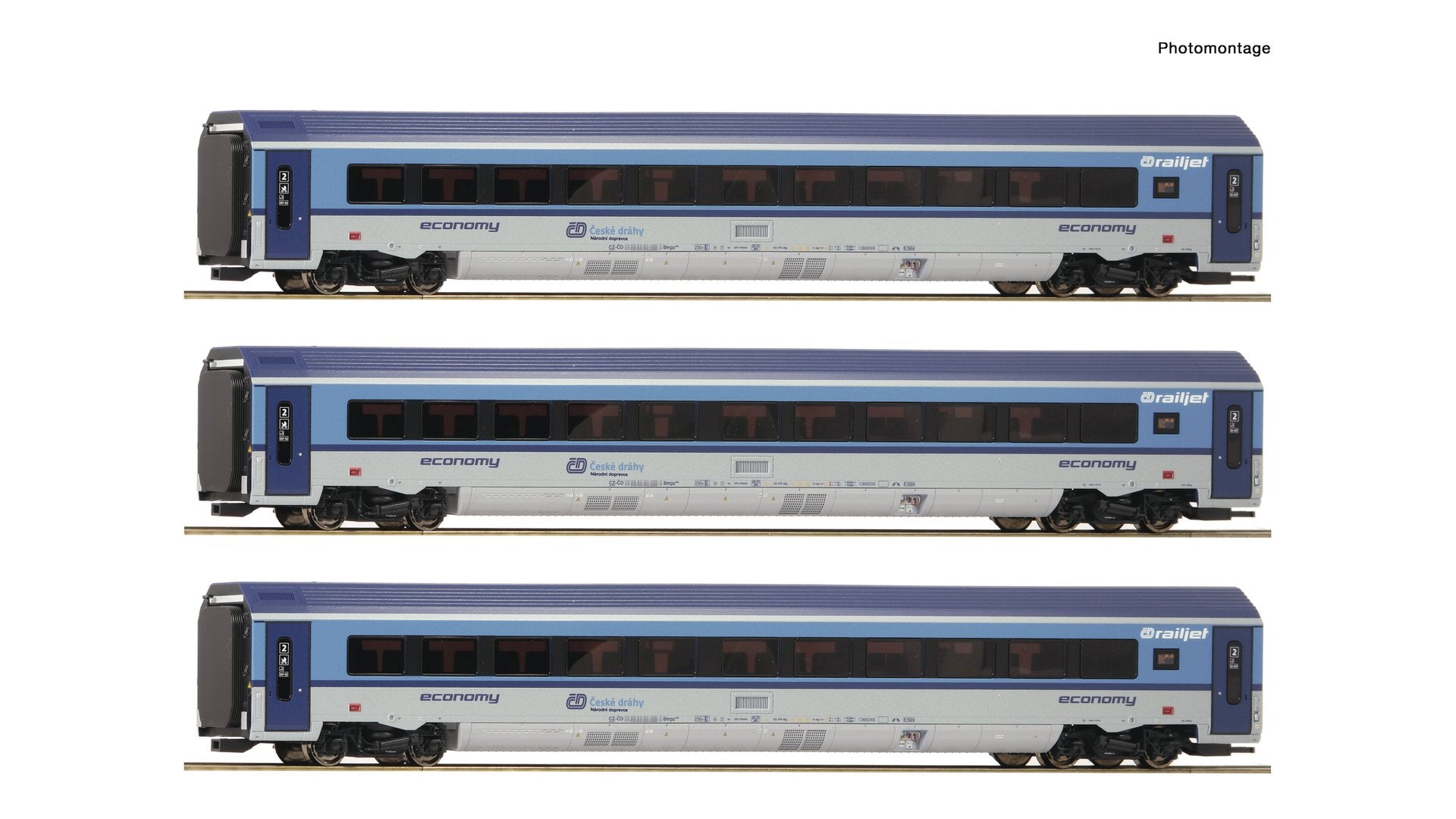 Roco 74067 3 piece set Railjet – Micro Macro Mundo Hobby Store
