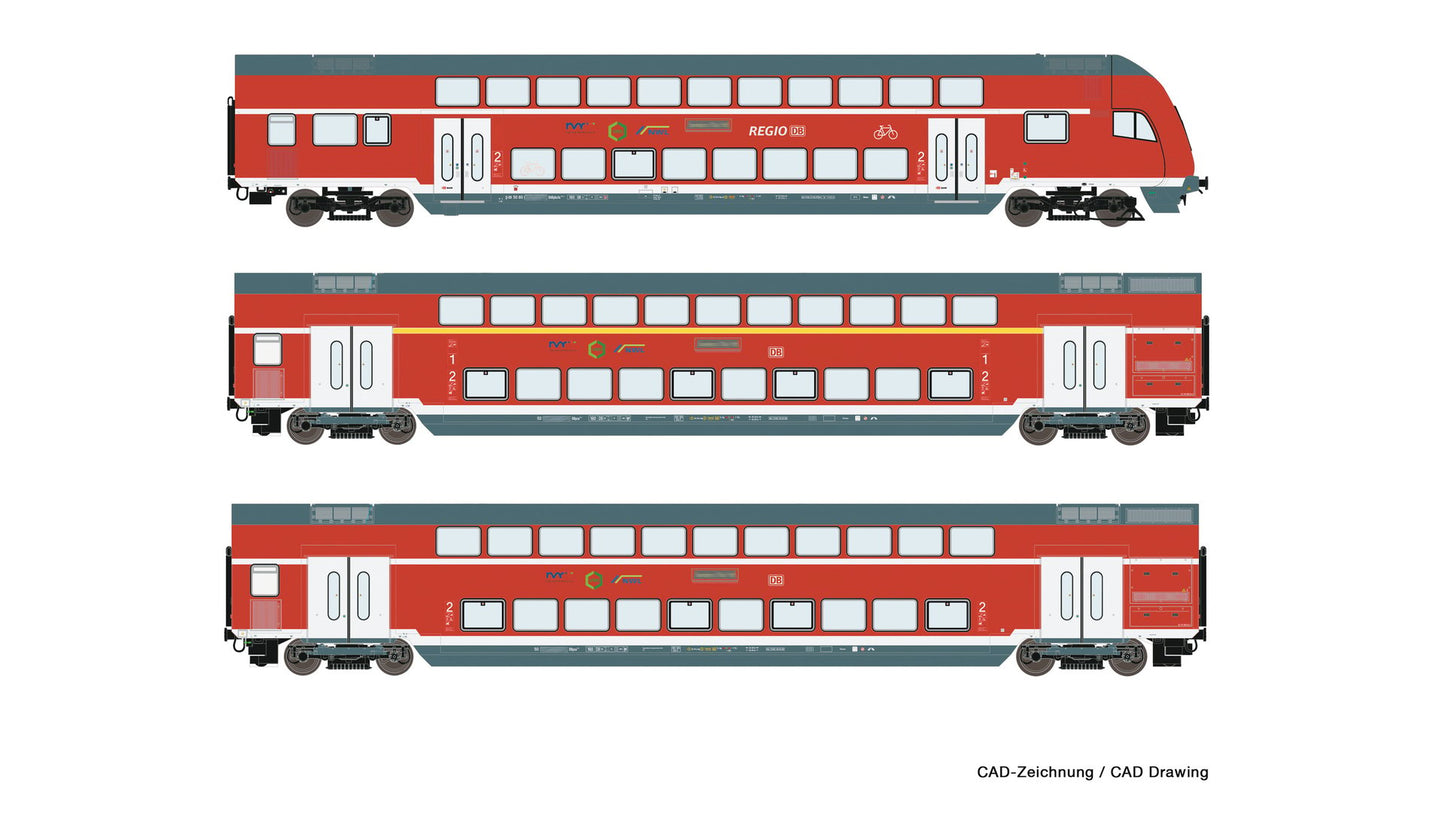 Roco 74146 3 piece set Double deck coaches