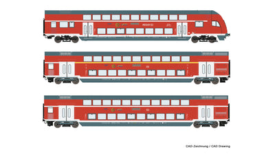 Roco 74146 3 piece set Double deck coaches