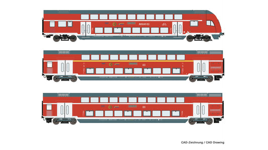 Roco 74146 3 piece set Double deck coaches