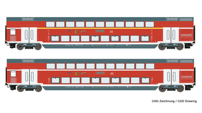 Roco 74148 2 piece set Double deck coaches