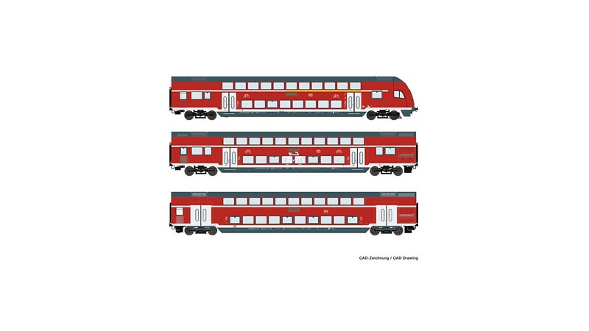 Roco 74150 3 piece set Double deck cars