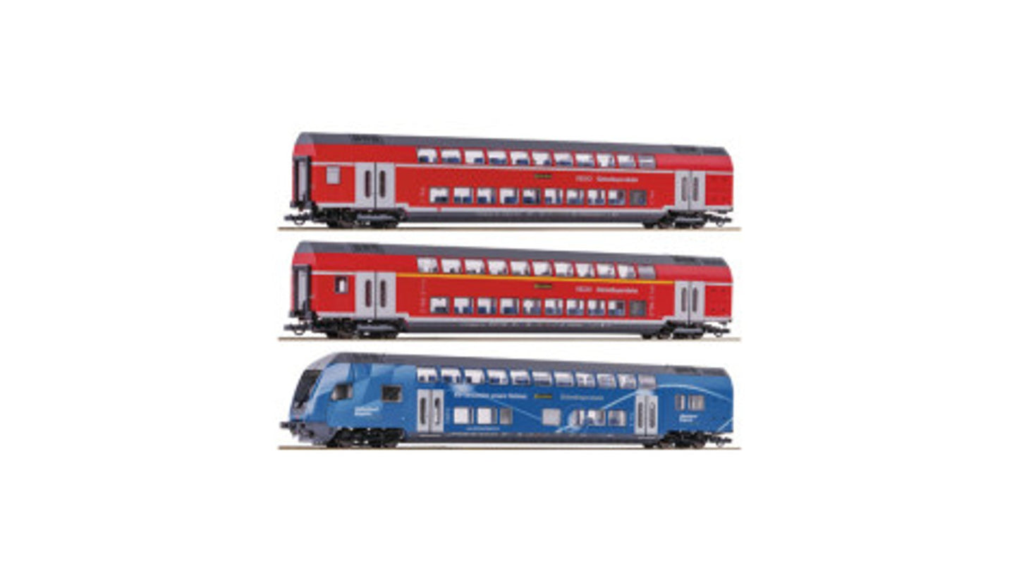 Roco 74155 3 piece set Double deck coaches