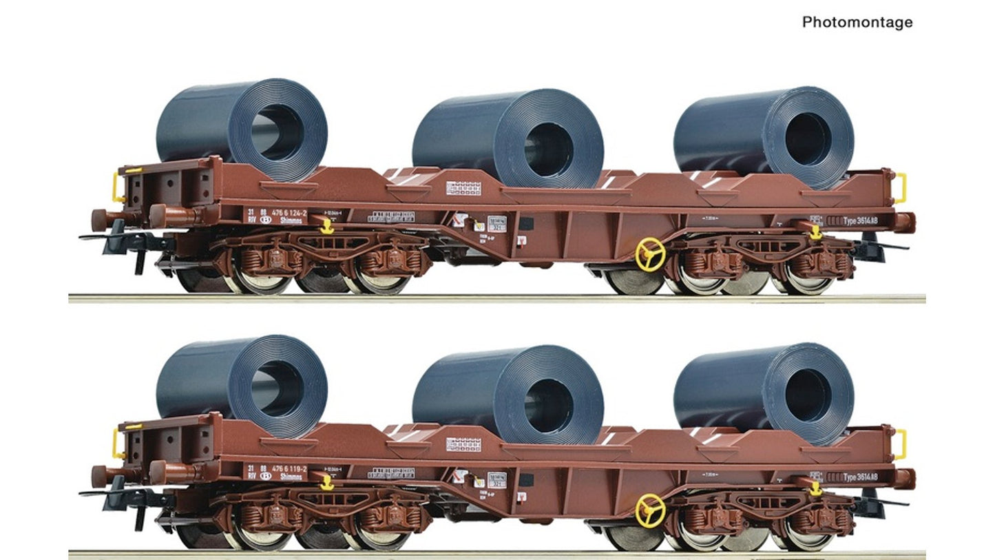 Roco 76338 2 Piece Set Coil Transport Wagons SNCB DC