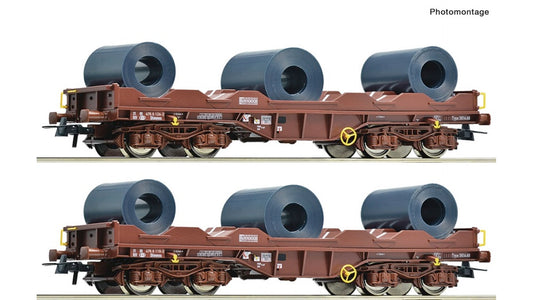 Roco 76338 2 Piece Set Coil Transport Wagons SNCB DC