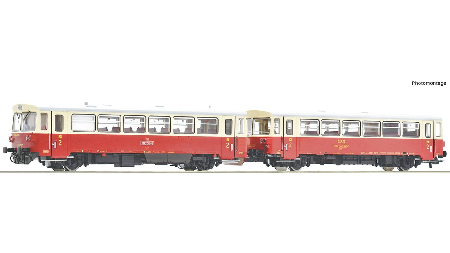 Roco 7710010 Diesel Railcar M 152 0262 with Trailer CSD DCC