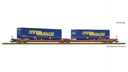 Roco 77393 Articulated Double Pocket Wagon T3000e + LKW Walter