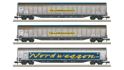 MiniTrix 18297 Transwaggon Sliding Wall Boxcar Set