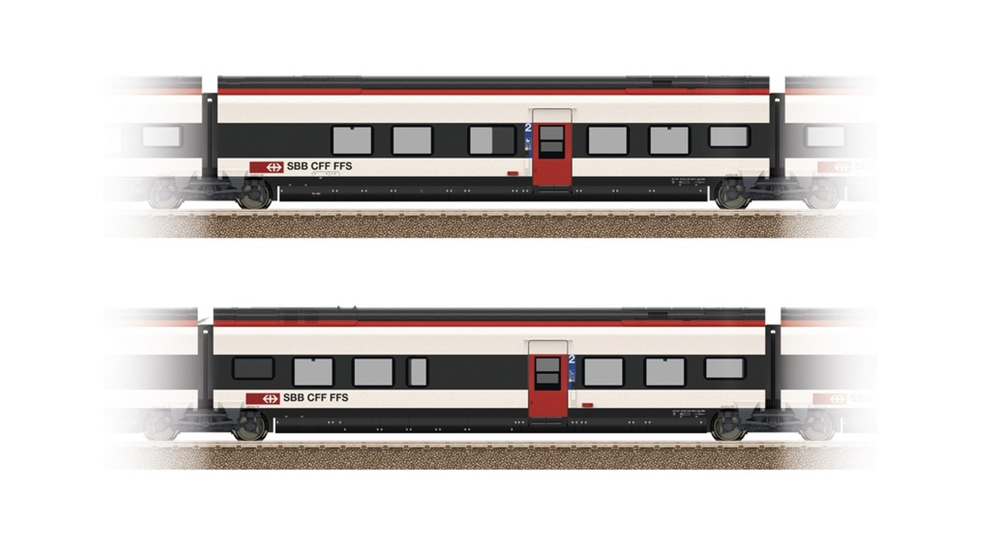 Trix 23281 Add On Car Set 1 for the Class RABe 501 Giruno – Micro Macro ...