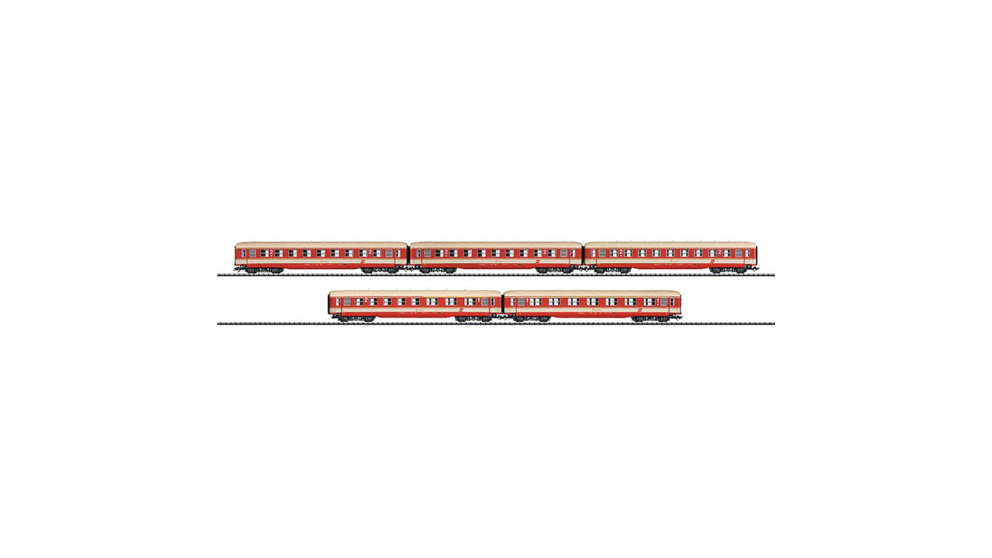 Trix 23455 Express Train Passenger Car Set Jaffa-Lackierung OBB