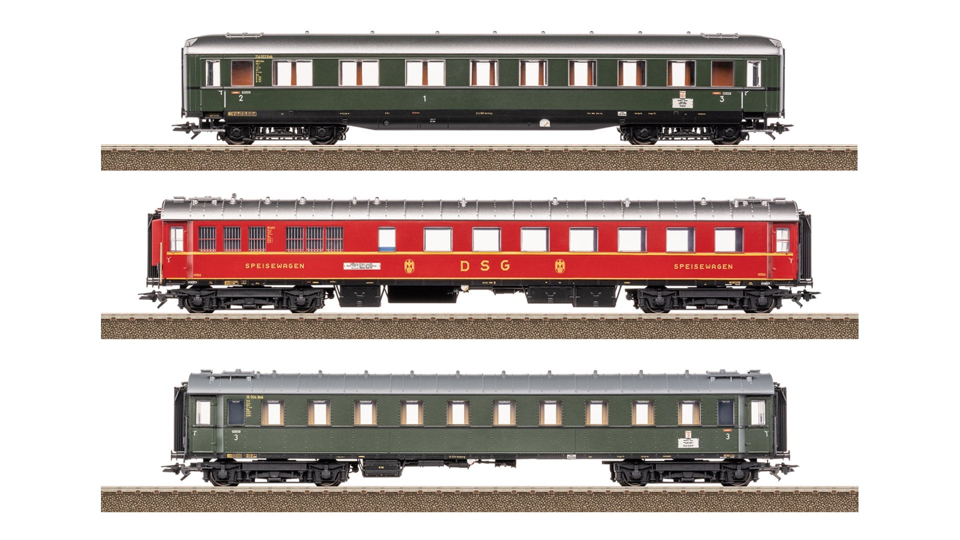 Trix T23623 Express Train Passenger Car Set 2 for the “D 74”